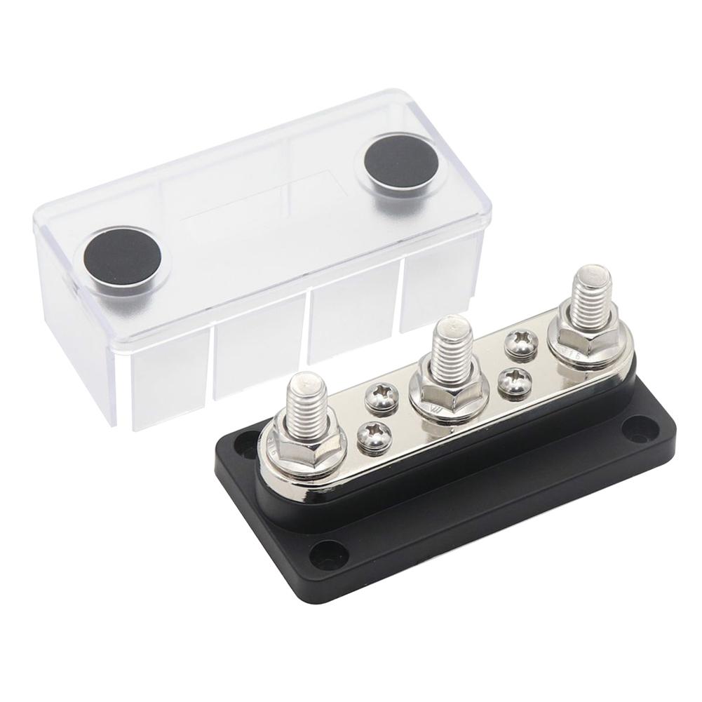 300A Bus Bar 48V Power Distribution Block 3/8 Studs Bus Bar Board 3+4 Way for RV Marine Boat for Vehicle Car Automobile Caravan