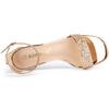 Allegra K Women's Open-Toe Ankle Strap Sandals with Shiny Chunky Heels, Rose Gold, Size 25.5cm