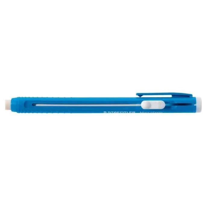 Porte-gomme - STAEDTLER - Mars plastic - rechargeable - clip plastique - bleu