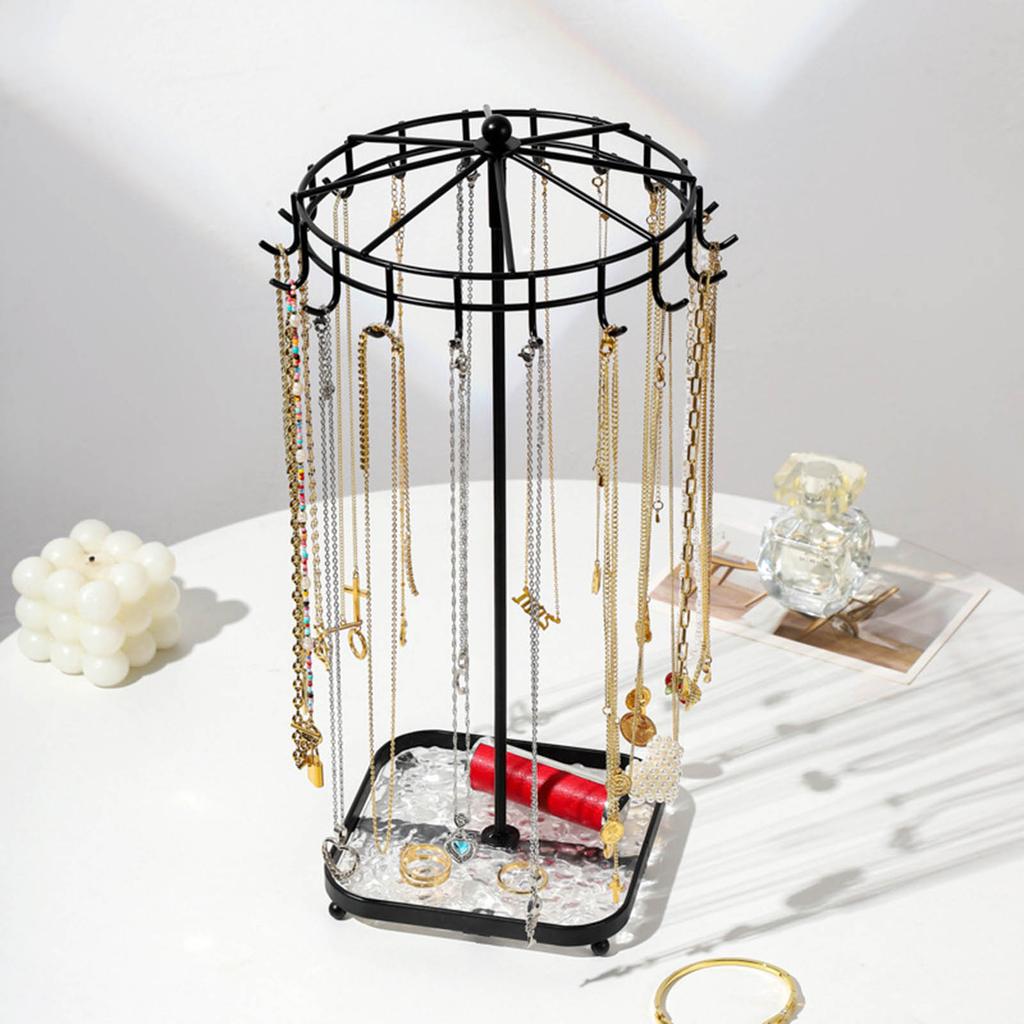 Detachable Rotating Necklace Stand Jewelry Display Holder Necklace Rack Storage Stand Perfect for Home and Business Use