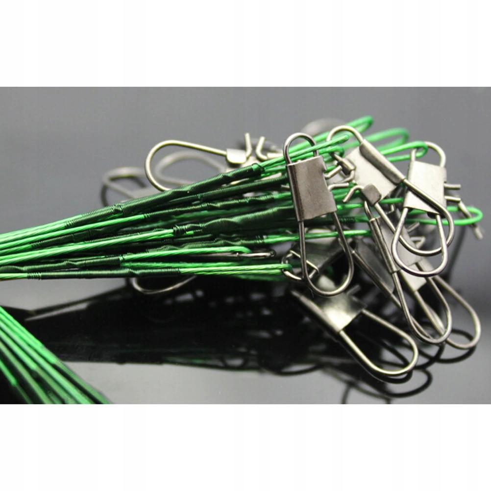 Steel Leader Set 10 Pieces 7Kg Green 15Cm
