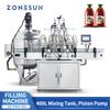 ZONESUN ZS-YT6T-6V Mașină Automată de Umplere Rezervor de Amestecare Blender Emulsionant Pompă cu Piston Sticlă Cosmetic Detergent Șampon Suc