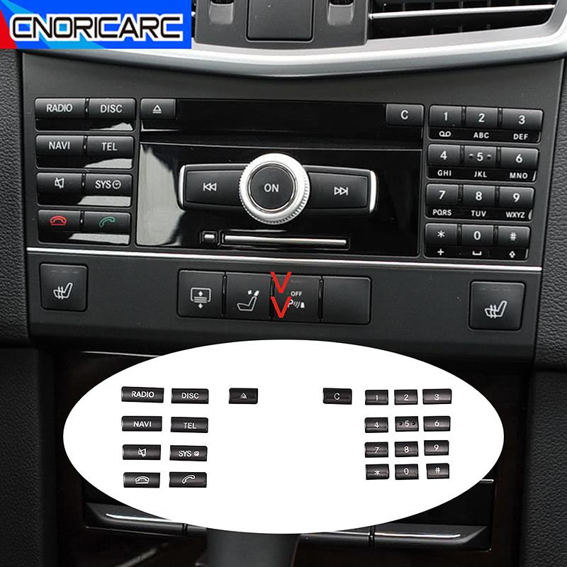 Car Accessories Center Console CD Multimedia Button Frame Cover Sticker For Mercedes Benz E Class W212 2014-2015 CLS 2012-2013