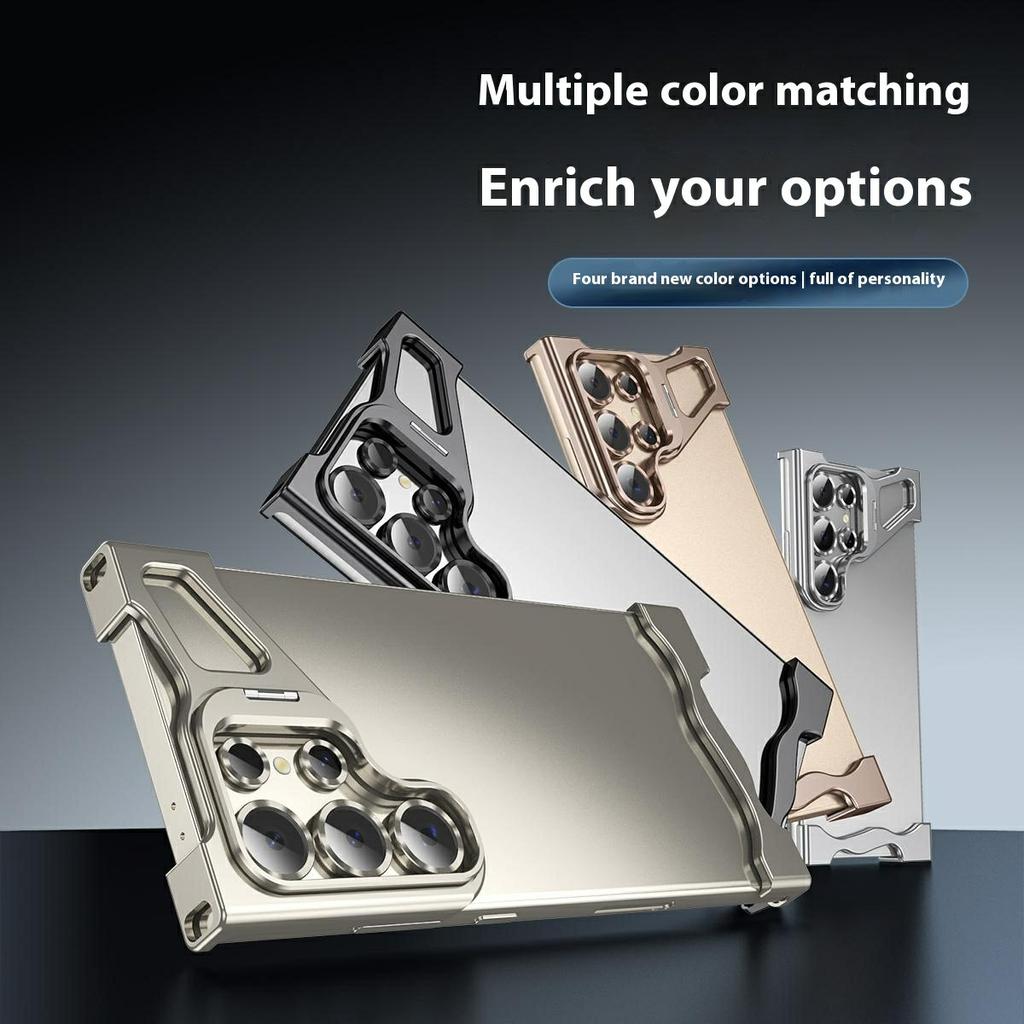 For Samsung Galaxy S25 Ultra Bumper Case Lens Kickstand Heat Dissipating Metal Corner Phone Cover