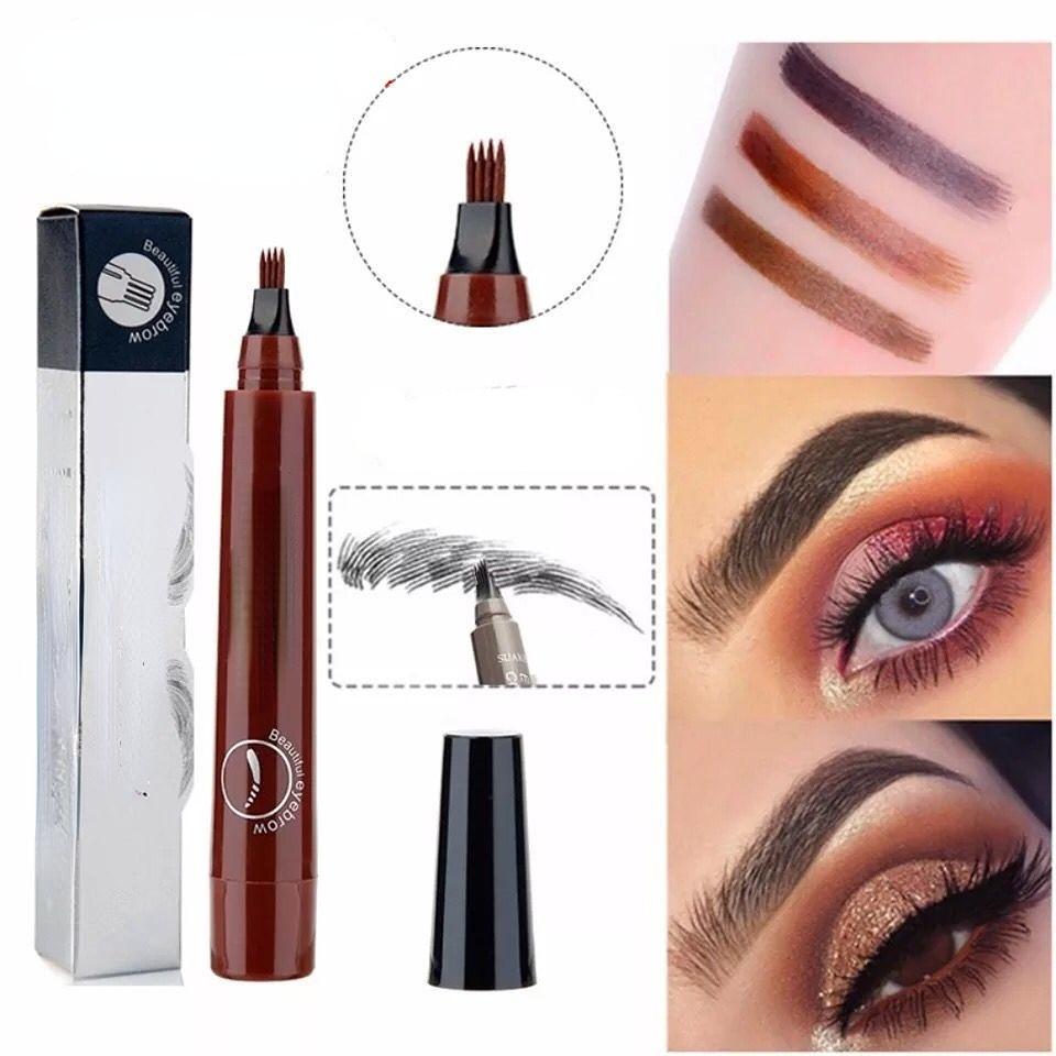 Four-pronged Liquid Eyebrow Pencil Four-tip Forked Liquid Eyebrow Pencil  Four-prong Waterproof  Sweat-proof and Less Likely To Smudge Eyebrow Pencil