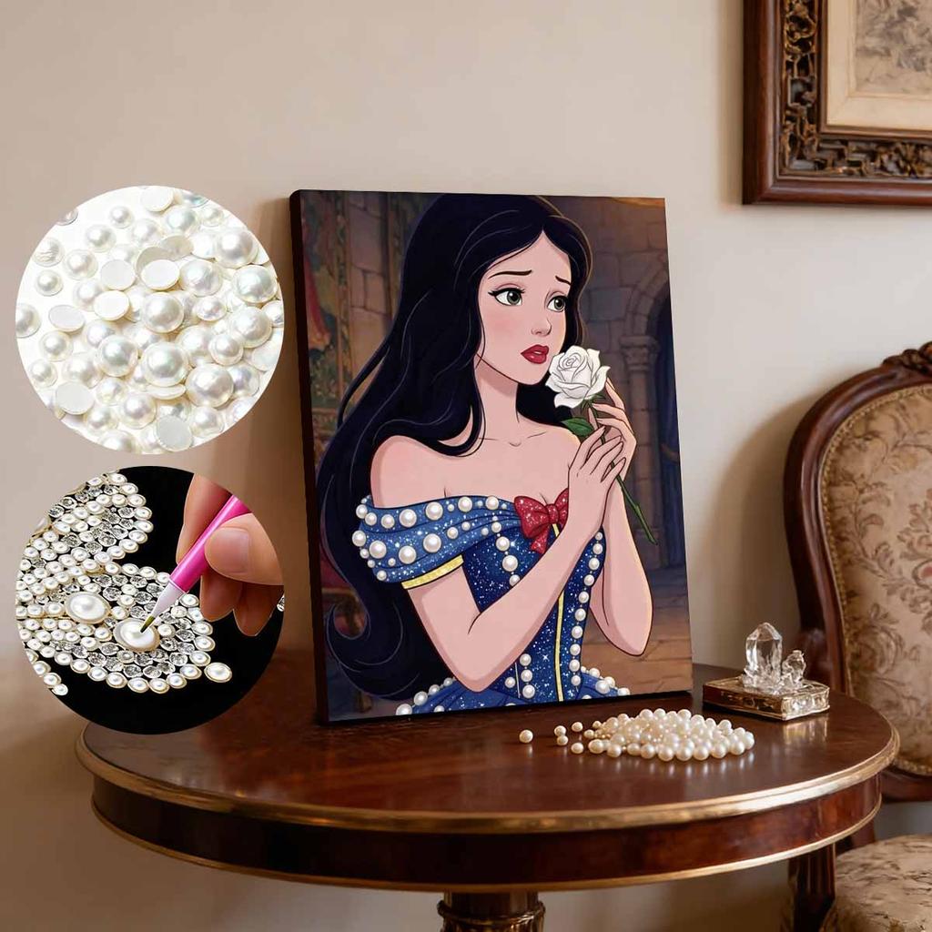 Disney Snow White Pearl Canvas Wall Decor Set 5D Pearl Jigsaw Puzzle Embroidered Home Decoration Handmade Gift