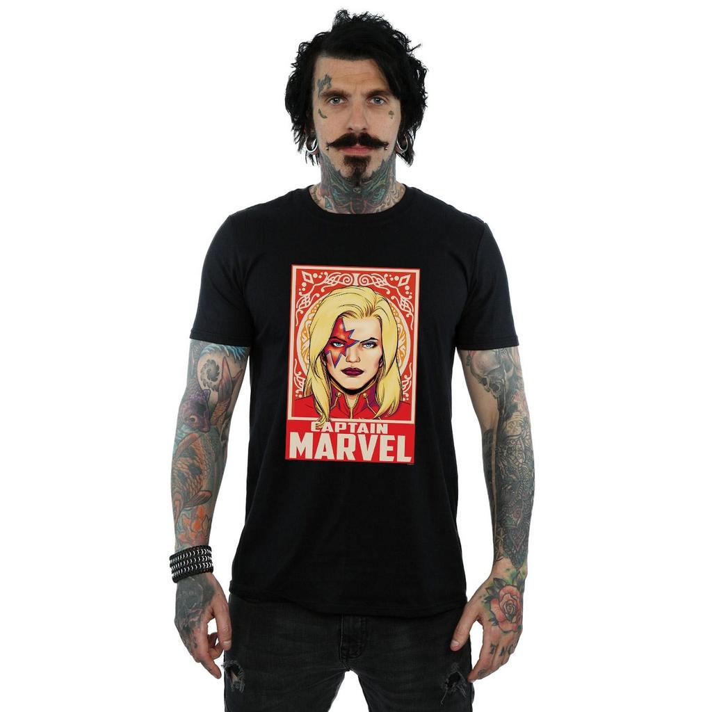 Marvel Mens Captain Marvel Ornament T-Shirt