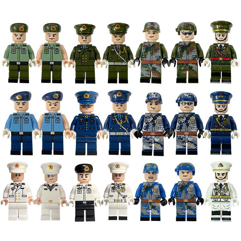 Sea, Land And Air Building Block Dolls Chinese Modern Military Dolls Assembled Boys Educational Toys