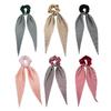 1PC French Retro Super Fairy Temperament Satin Bow Striped Hair Band Korean Internet Celebrity Sweet Girl Streamer Hair Rope