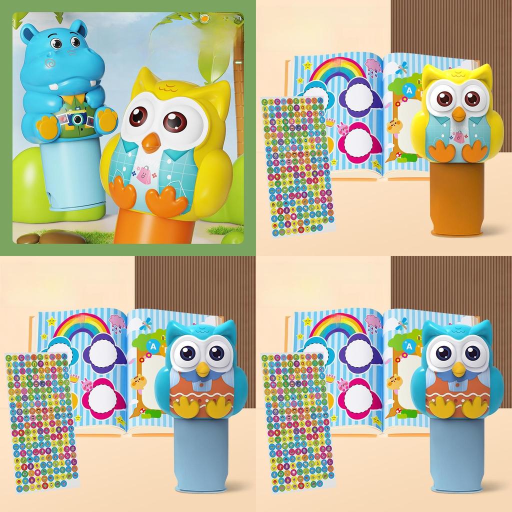 Owl Stamp Kids Educational Toy With Stickers And Coloring Book For Early Learning