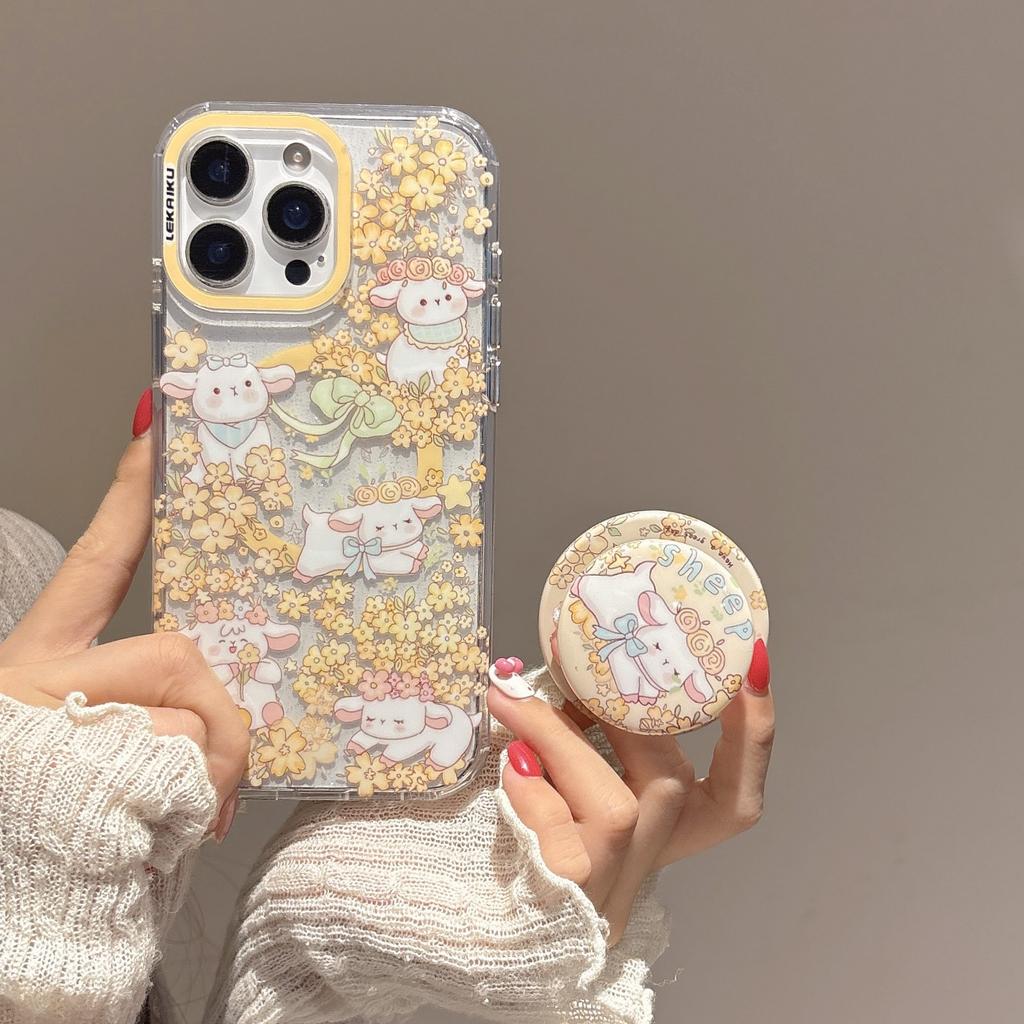 ins Korean cartoon animal suitable for Apple 16promax mobile phone case iPhone15 magnetic suction bracket 14P new