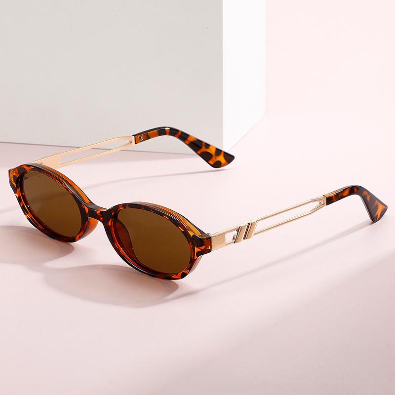 European and American retro rock style rhombus metal large standard inlaid modern retro charm sunglasses