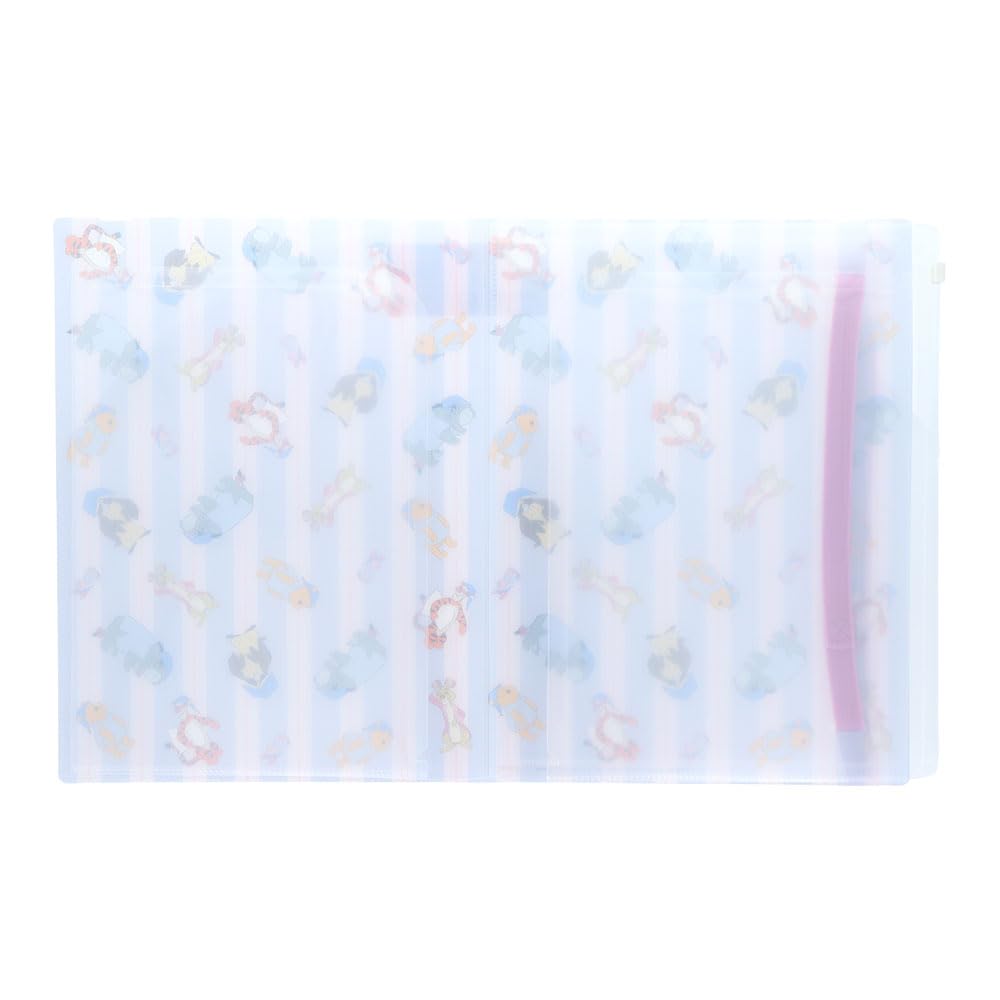Stationery Winnie the Pooh Disney Clear File with Elastic 5 Pockets S2174499 Sun-Star File, Multi-Function Band, + Zipper, Pajamas,