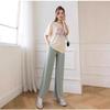 Korean-Style Breathable Summer Maternity Wide-Leg Pants with Adjustable Belly Support