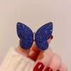 Spille Spilla a Farfalla con Zirconi Intarsiati in Cristallo Blu per Donne Strass Insetto Corsage Matrimonio Festa Abbigliamento Decorazione Gioielli Regalo