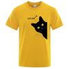 Cat Funny Printing Men T-Shirts Breathable Tee Clothes Summer Streetwear Tops Oversized Loose Cotton Short Sleeve