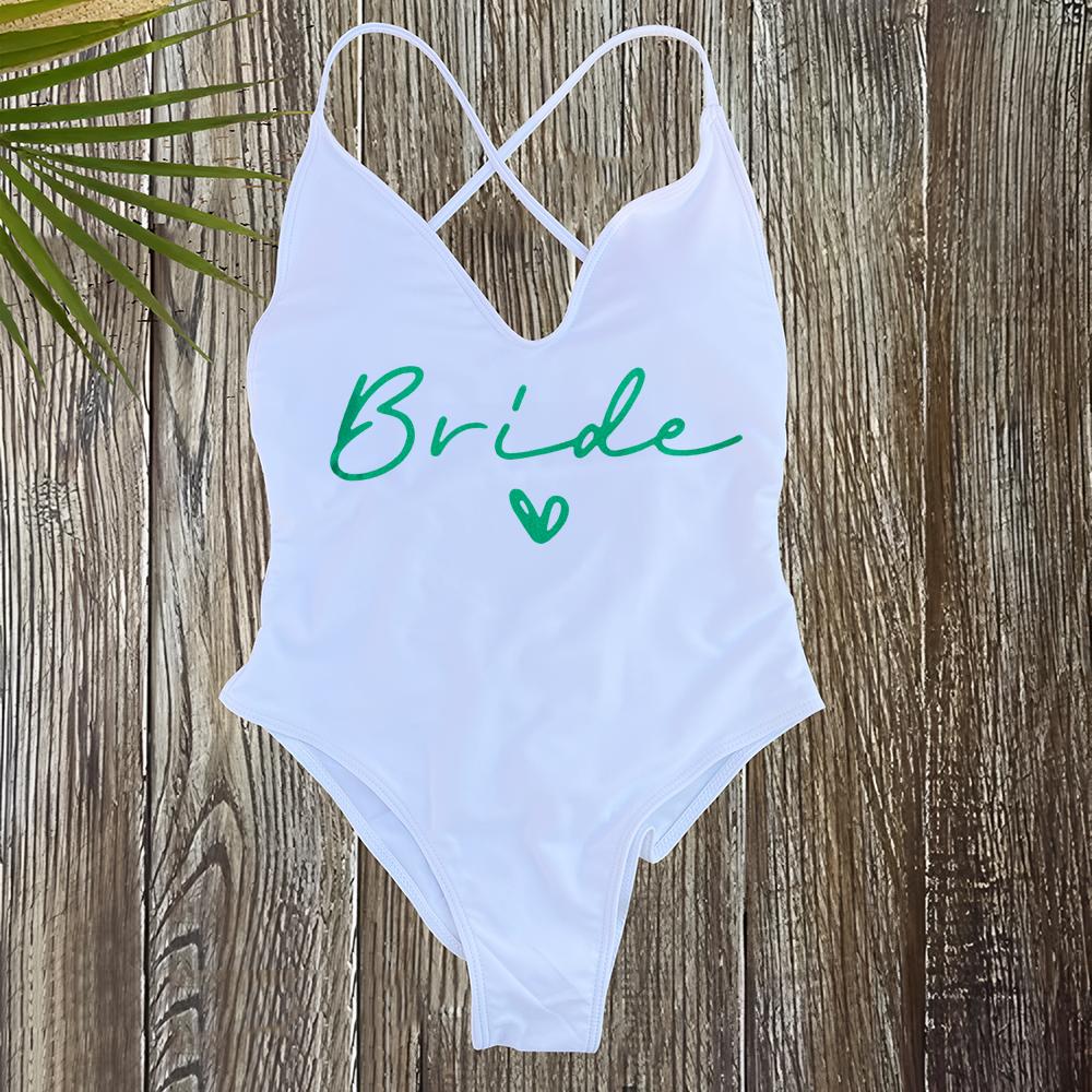 Sexy Padded One Piece Swimsuit Women Team Bride Swimwear Bikini Summer Bathing Suit Plus Size Beachwear Bachelorette Party Lady