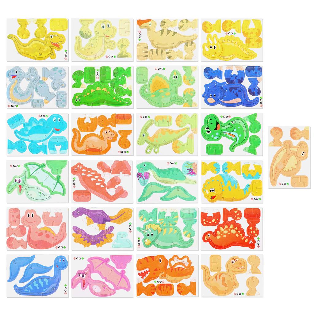 3D Jigsaw Puzzles Kids Animal/Dinosaur Educational Toys DIY Cardboard Puzzles Paper Puzzle Cartoon Model Toy Children's Day Gift