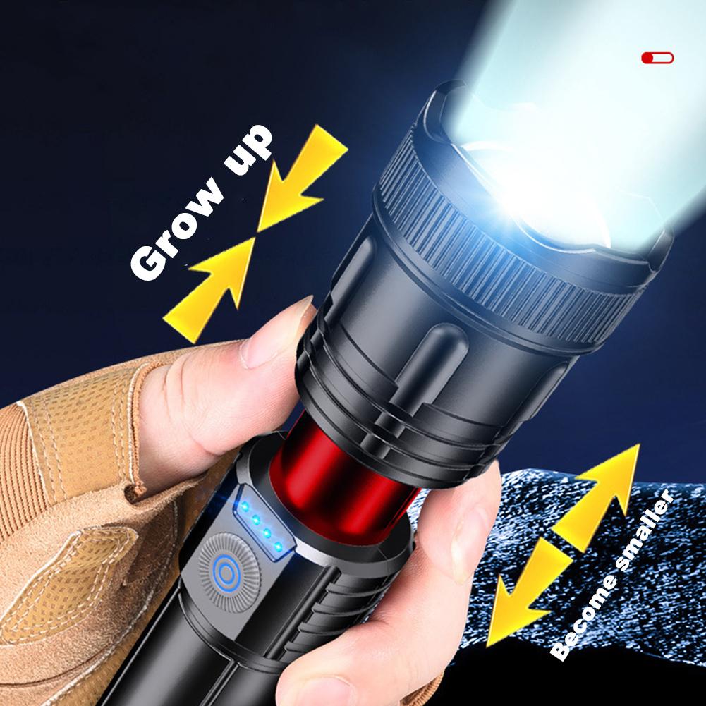 500LM Multifunction Flashlight Type C USB Charging LED Camping Flashlight Portable Handheld Light Waterproof for Outdoor Camping