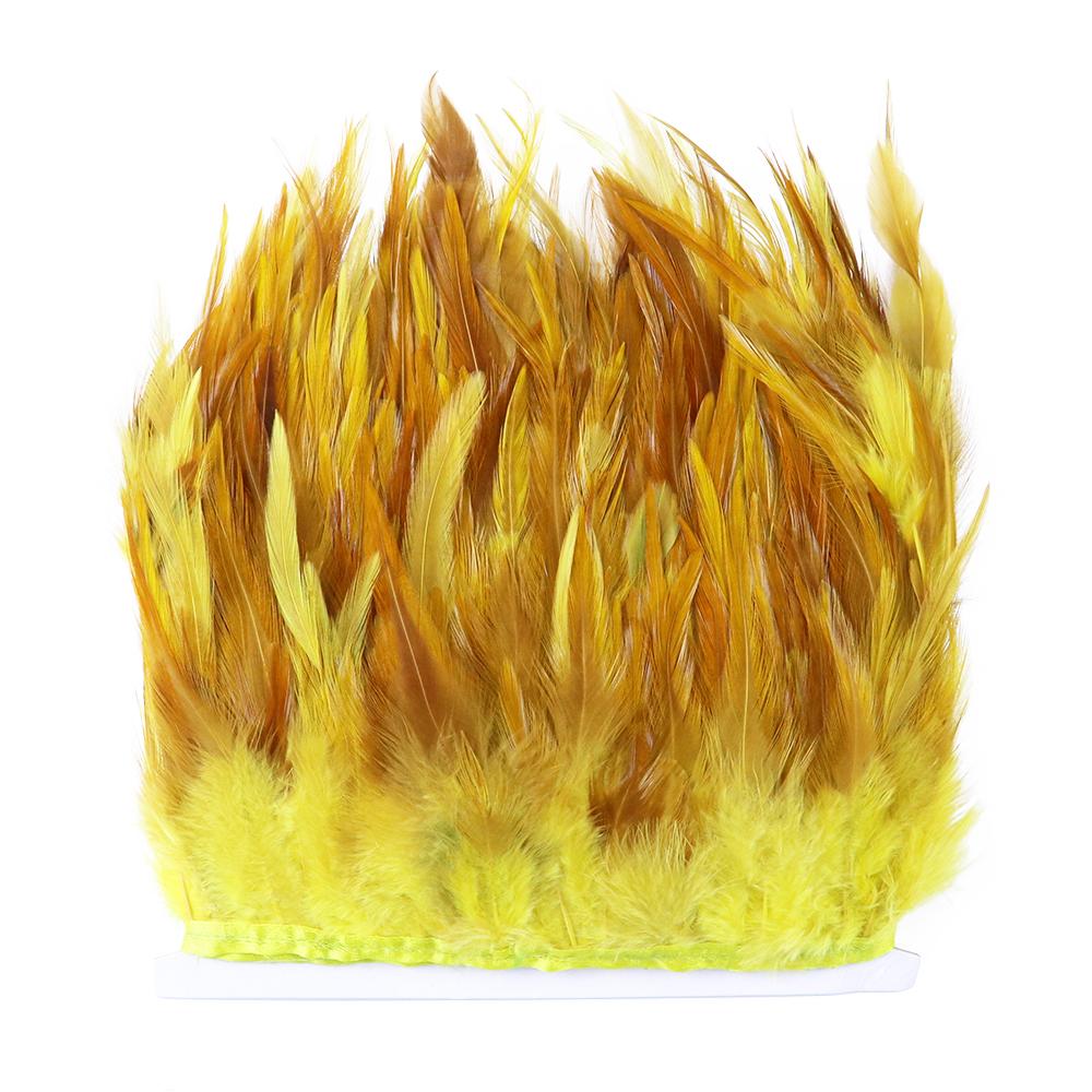 Feather1Meter Saddle Pheasant Feathers Fringe Trim for Crafts Dress Decoration Free Natural Rooster Feather Multicolor Chicken Plumes