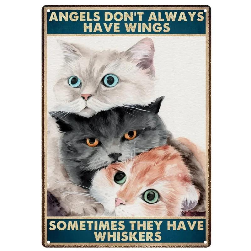 Cat Metal Tin Signs Baking Because Murder Is Wrong Wall Posters Plaque Vintage Iron Painting Decoration for Home Cafe Club Ba