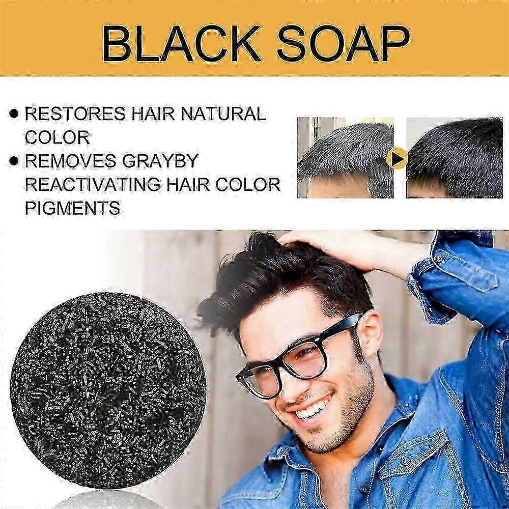 2025 2pcs Grey Hair Cover Soap Natural Gray Hair Coverage Hair Nourishing Grey Hair Removal Moisturizing Gray Removal Hair Soap Nourishes
