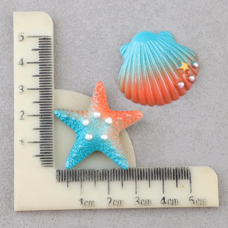 Gradient Shell Starfish Resin Charms Ocean Series DIY Hair Fridge Magnet Phone Case Shoe Buckle Craft Accessories