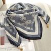 Square Lightweight Neck Scarf with Magnetic Clasp Adjustable Closure Soft Fabric Printed Pattern Elegant Design for Everyday Use