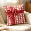 45x45cm Bowknot Snowman Pillow Cover Breathable Red Series Christmas Pillowcases Soft Square Throw Pillow Case Aesthetic Decor
