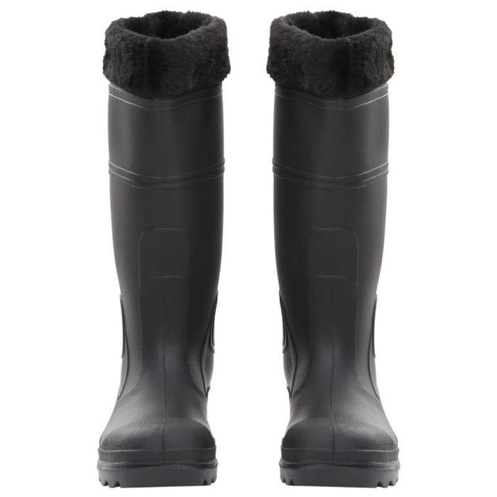Bottes de pluie avec chaussettes amovibles noir taille 38 PVC