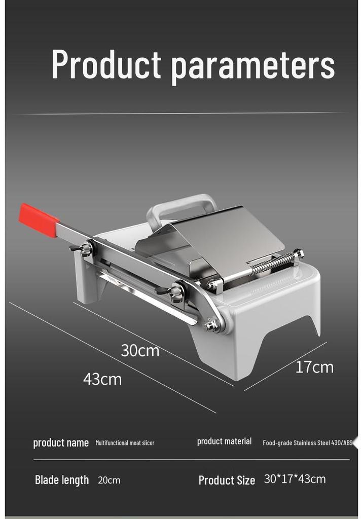 Manual Stainless Steel Meat & Lamb Slicer | Multi-functional Frozen Meat Dicer