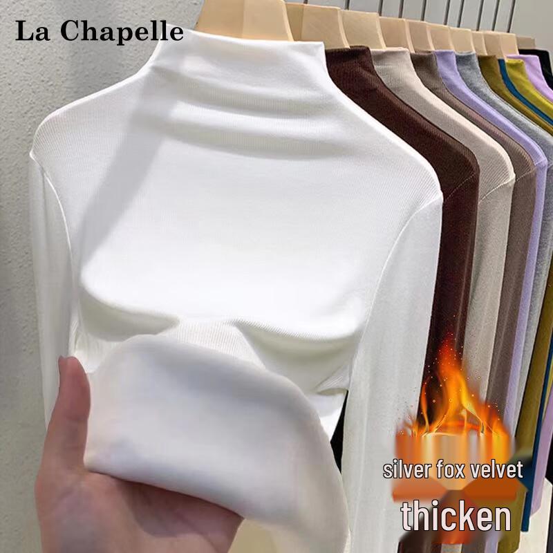 La Chapelle Women s Winter Silver Fox Fleece Mock Neck Base Layer L