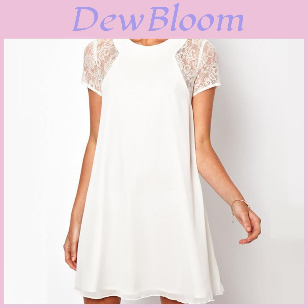 Elegant Summer Girls Lace Applique Sleeve Dress With Solid Color Backless Design