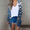Women's Fashion Casual Christmas Printed Mid-Length Cardigan Long Sleeve Jacket