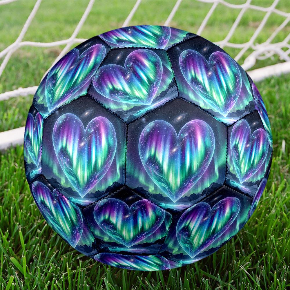 1pc Heart Aurora Size 5 Soccer Ball Professional Match Training Football Indoor &Outdoor Sports Ball Training Ball Lightweight Durable y18