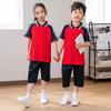 Unisex Summer Blue Short Sleeve Uniform Set for Junior High Graduation and Sports Events