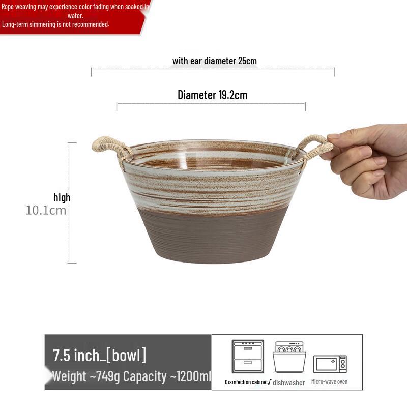 

Premium Ceramic Rope-Patterned Soup & Ramen Bowl