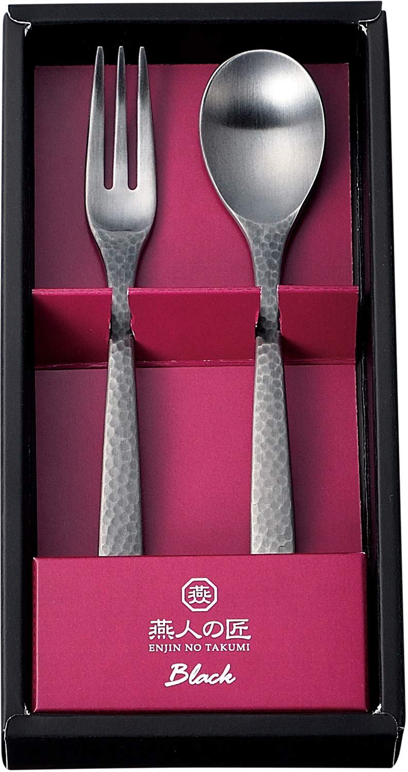 

Yokoyama Cutlery Set, Tsubame-no-Takumi, Black, 2-Piece Set (Coffee Spoon and Fork), ECTB-300