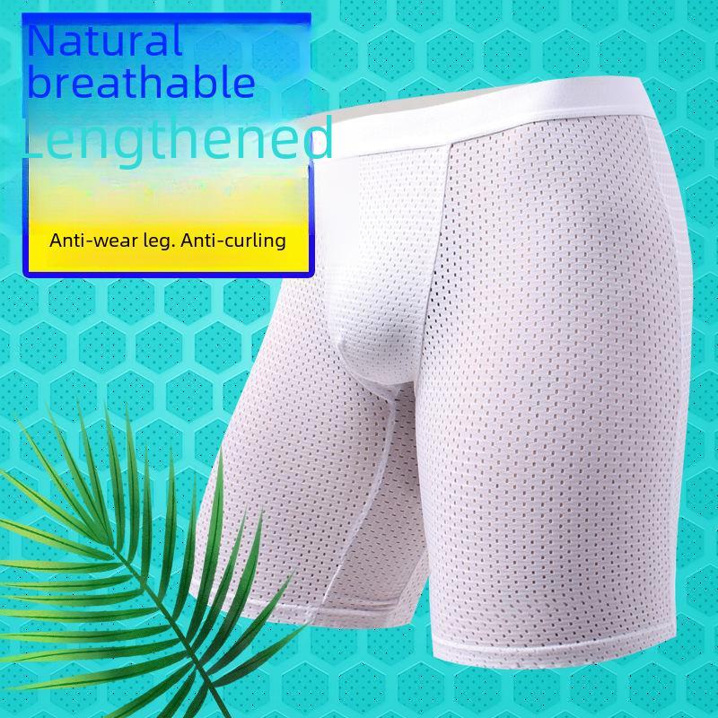 Verschleißfeste Sportunterwäsche aus Eisseidennetz für Herren – Größe L, atmungsaktiv, mittlere Taille mit verlängerten Beinen