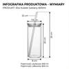 MUG GLASS BOTTLE WITH STRAW 600ml TRANSPARENT GLASS LID
