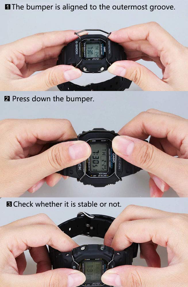 Zshion Protector din oțel inoxidabil cu sârmă, protecție pentru ceasul Casio GW6900 DW6900, previne zgârieturile/umflăturile în 6 culori, ușor de instalat, G-Shock/Series