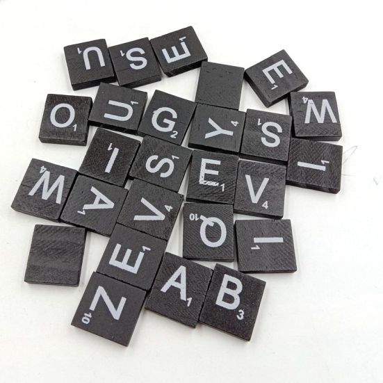 100 Pcs English Letter Alphabet Wooden Cube Blocks Kids Game Educational Toy