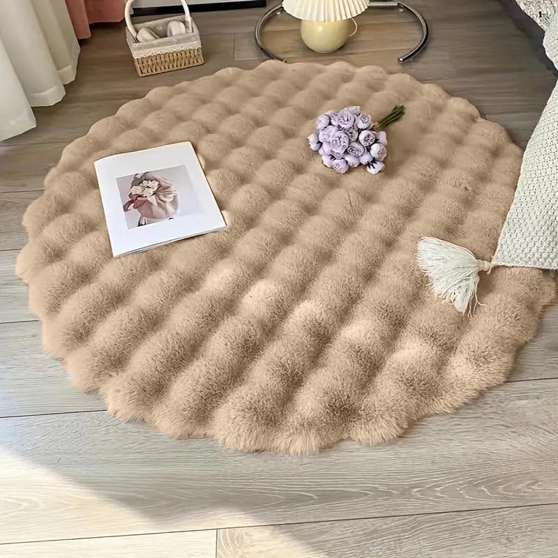 Best-Selling Velvet Plush Round Rug - Thickened, Cold-Insulation for Living Room, Sofa, or Coffee Table