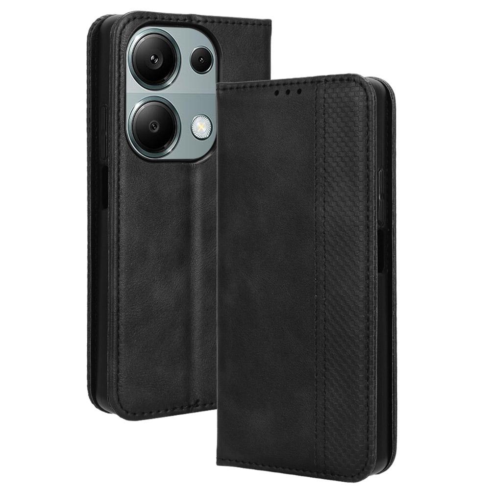 For Xiaomi Redmi Note 13 Pro 4G/Poco M6 Pro 4G/Note 14S 4G Wallet Case Leather Vintage Phone Cover