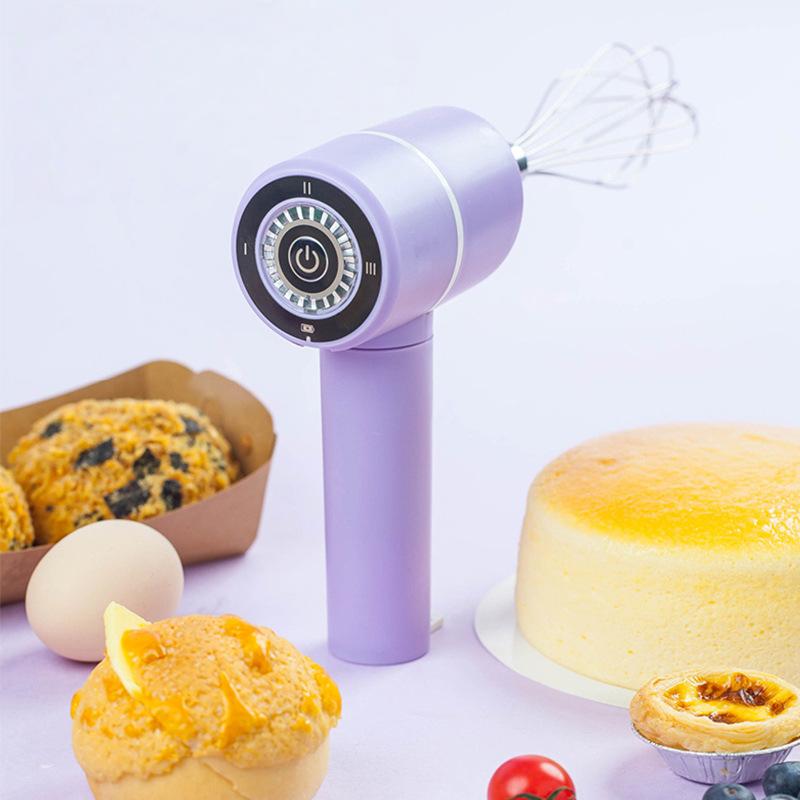 Electric Egg Beater Rechargeable Home Handheld Small Wireless Egg Beater Baking Cream Electric Whip Blender Hand Mixer For Cakes