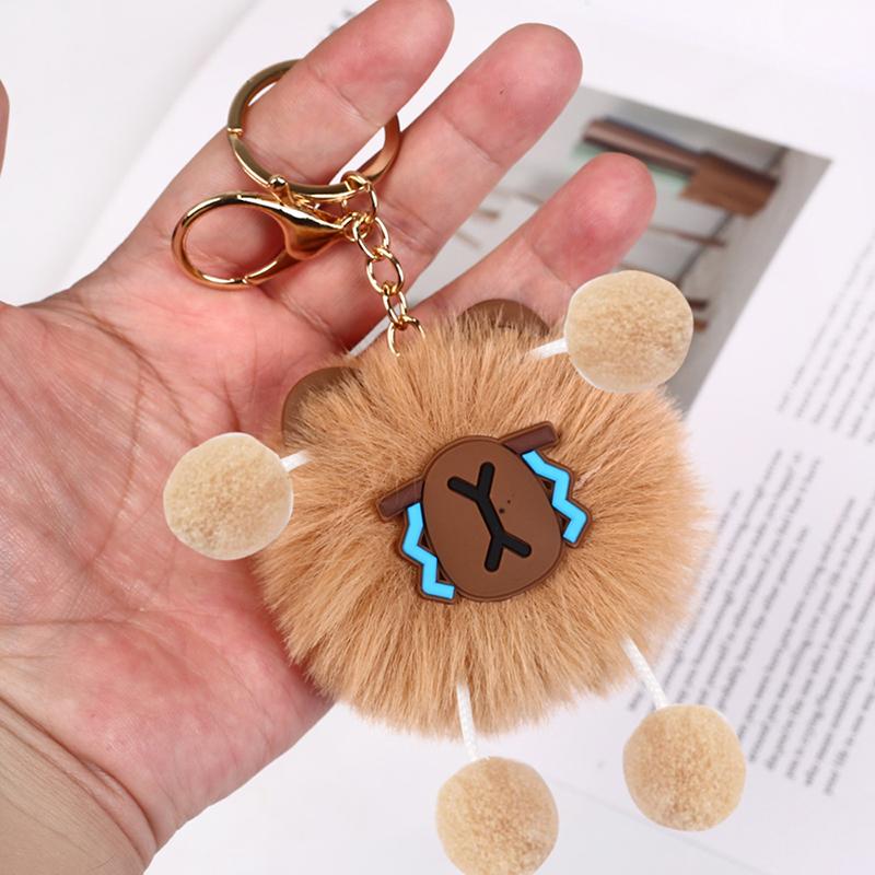 Cute Crying Capibala Keychain Kawaii Mini Plush Capibala Keychain Women Men Backpack Pendant Car Accessories Keychain Gifts