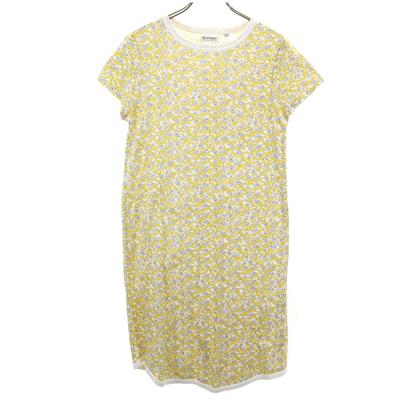 Made In Japan Floral French Sleeve Knee-length Dress White Women Used