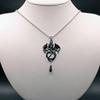 Collana con Ciondolo Drago Nero Gotico Vittoriano - Gioielli in Cristallo Fantasy