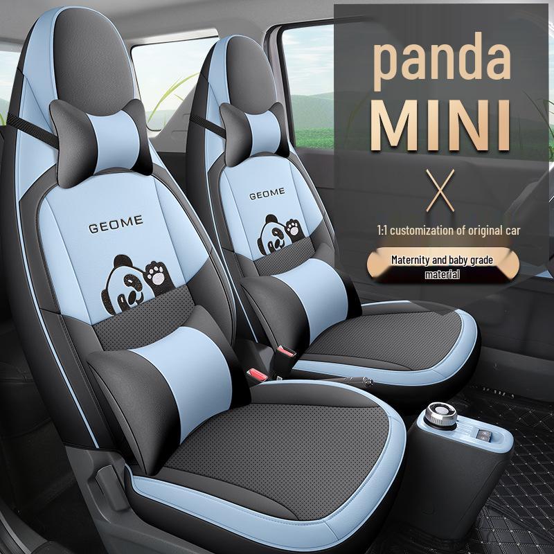 Panda Mini Cartoon Car Seat Cover, Full Wrap, Cute Leather for All Seasons