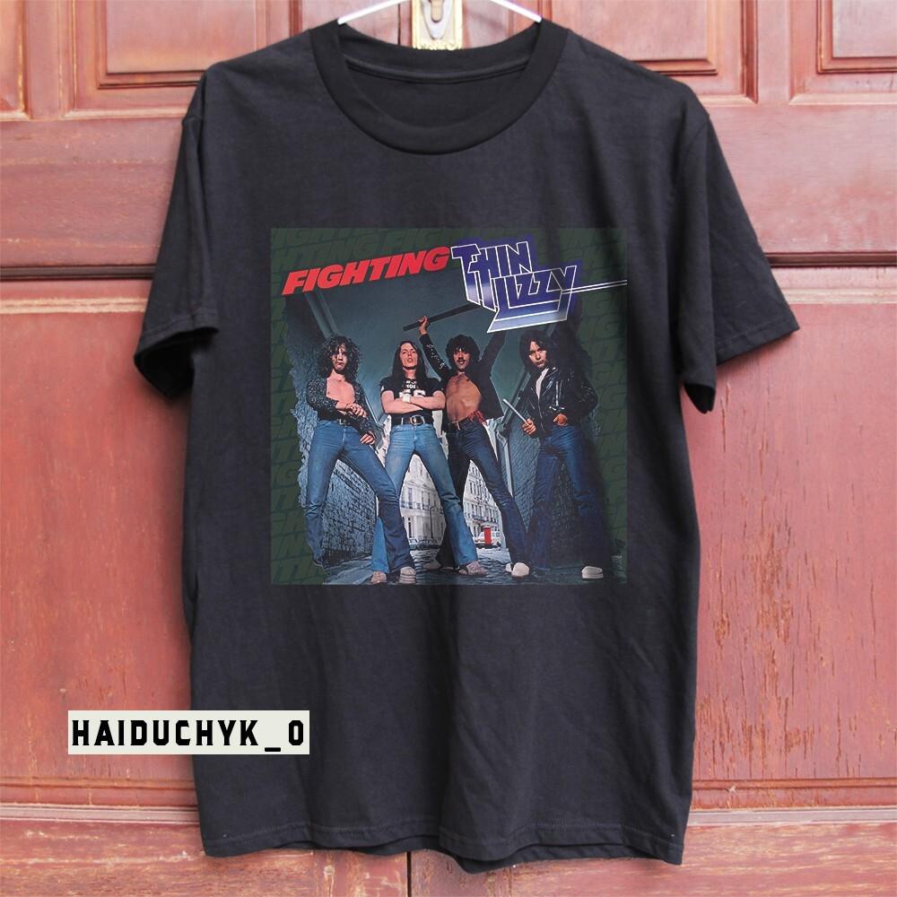 Thin Lizzy Fighting Unisex Black T-shirt Size S-5XL Unisex T-Shirt S